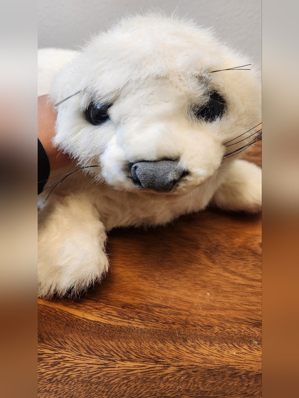 Folkmanis Harp Seal Pup Hand Puppet Full Body White Plush Retired 20"